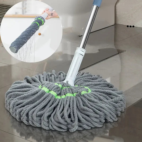 Easy-Wring Self-Twisting Mop - Hands-Free Washing, Rotating Design for Effortless Cleaning in Bedroom, Living Room, Bathroom
