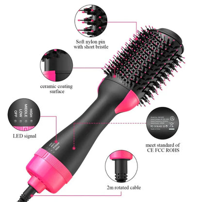 2-in-1 Hot Air Brush, Hair Dryer, Straightener & Volumizer Unisex Use One Step Hot Air Brush (Dryer + Styler)