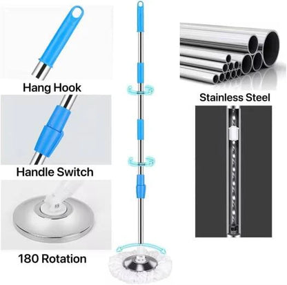 Spin Mop and Bucket Set 360 Spin Mop and Bucket Set with 2 Microfiber Mop Pads,Mop and Bucket System with