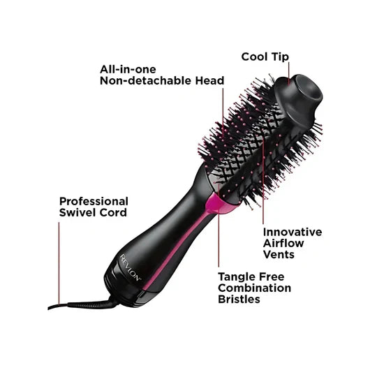2-in-1 Hot Air Brush, Hair Dryer, Straightener & Volumizer Unisex Use One Step Hot Air Brush (Dryer + Styler)