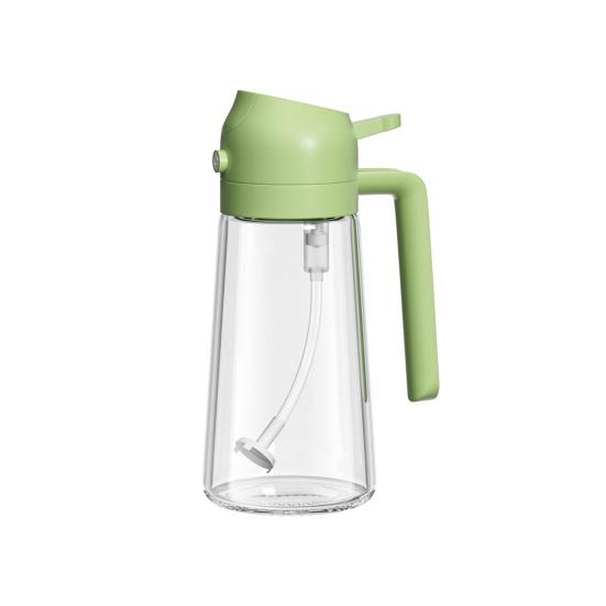 Oil Sprayer for Cooking 2 In 1 Oil Dispenser 500ml/17oz Glass Spray Bottle with Pourer
