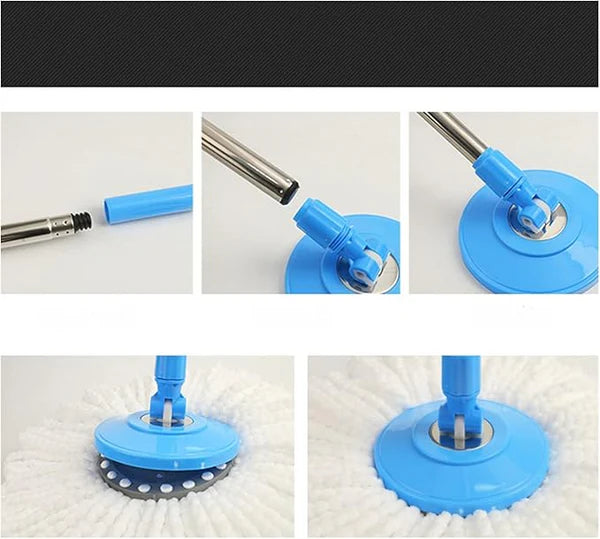 Spin Mop and Bucket Set 360 Spin Mop and Bucket Set with 2 Microfiber Mop Pads,Mop and Bucket System with