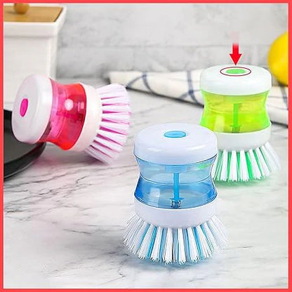 2-in-1 Dishwashing Brush Scrub & Dishsoap Dispenser for Kitchen