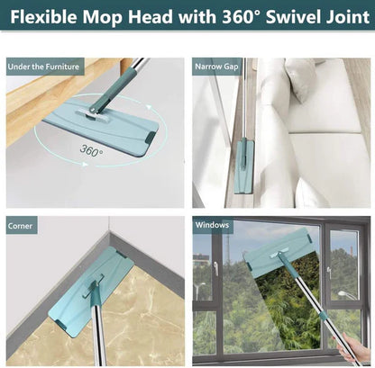All-in-One Floor Care Solution 360° FlexiMop Head + 2 Eco-Friendly Cleaning Pads - Make Your Floors Gleam