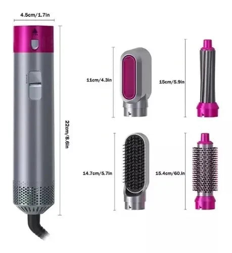 5 in 1 - hairdryer brush-air styler - volumizer hair straightener for women