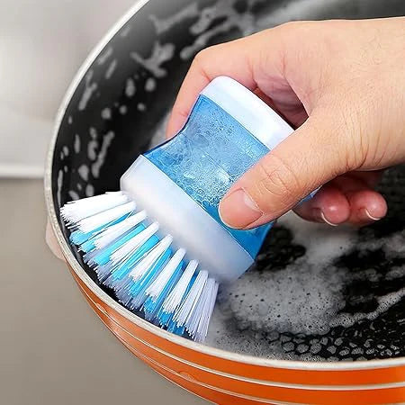 2-in-1 Dishwashing Brush Scrub & Dishsoap Dispenser for Kitchen