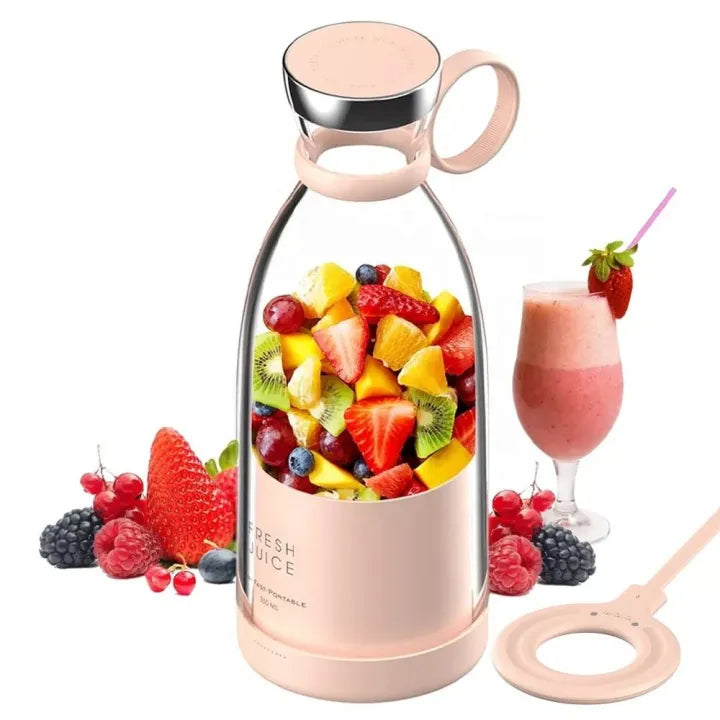 Mini Juicer Blender – USB Electric Smoothie Maker Bottle – 6 Blade, 380ml, for Travel, Gym & Kitchen – Mini Fruit Mixer