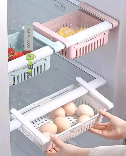 Adjustable Fridge Storage Basket Food Organizer