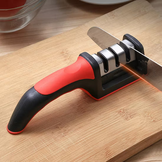 4 In 1 Professional Red & Black Knife Sharpener