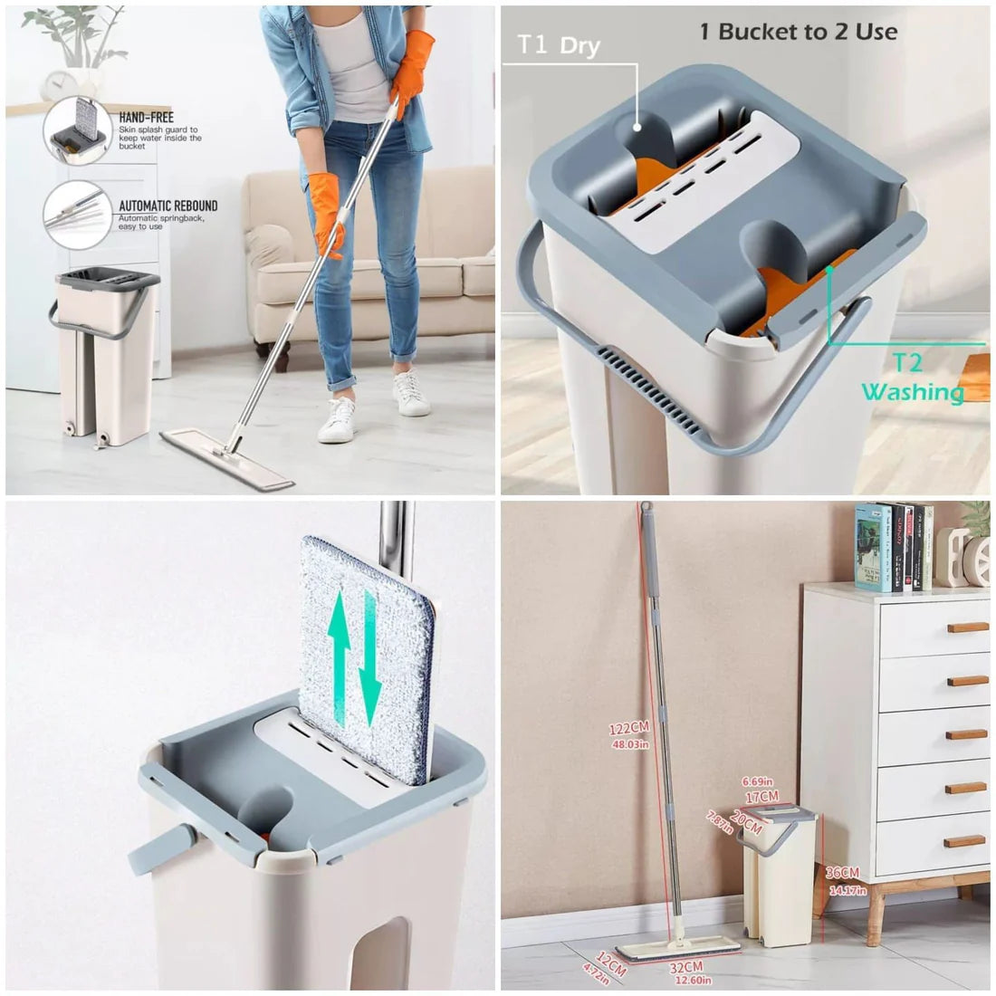 All-in-One Floor Care Solution 360° FlexiMop Head + 2 Eco-Friendly Cleaning Pads - Make Your Floors Gleam