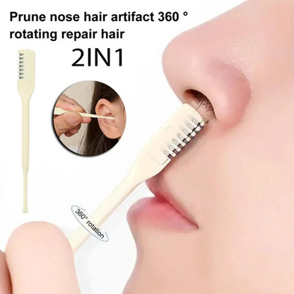 Pack of 2 & 2IN1 Portable Nose Hair Trimmers Waterproof Double Head Nose Hair Removal Washable