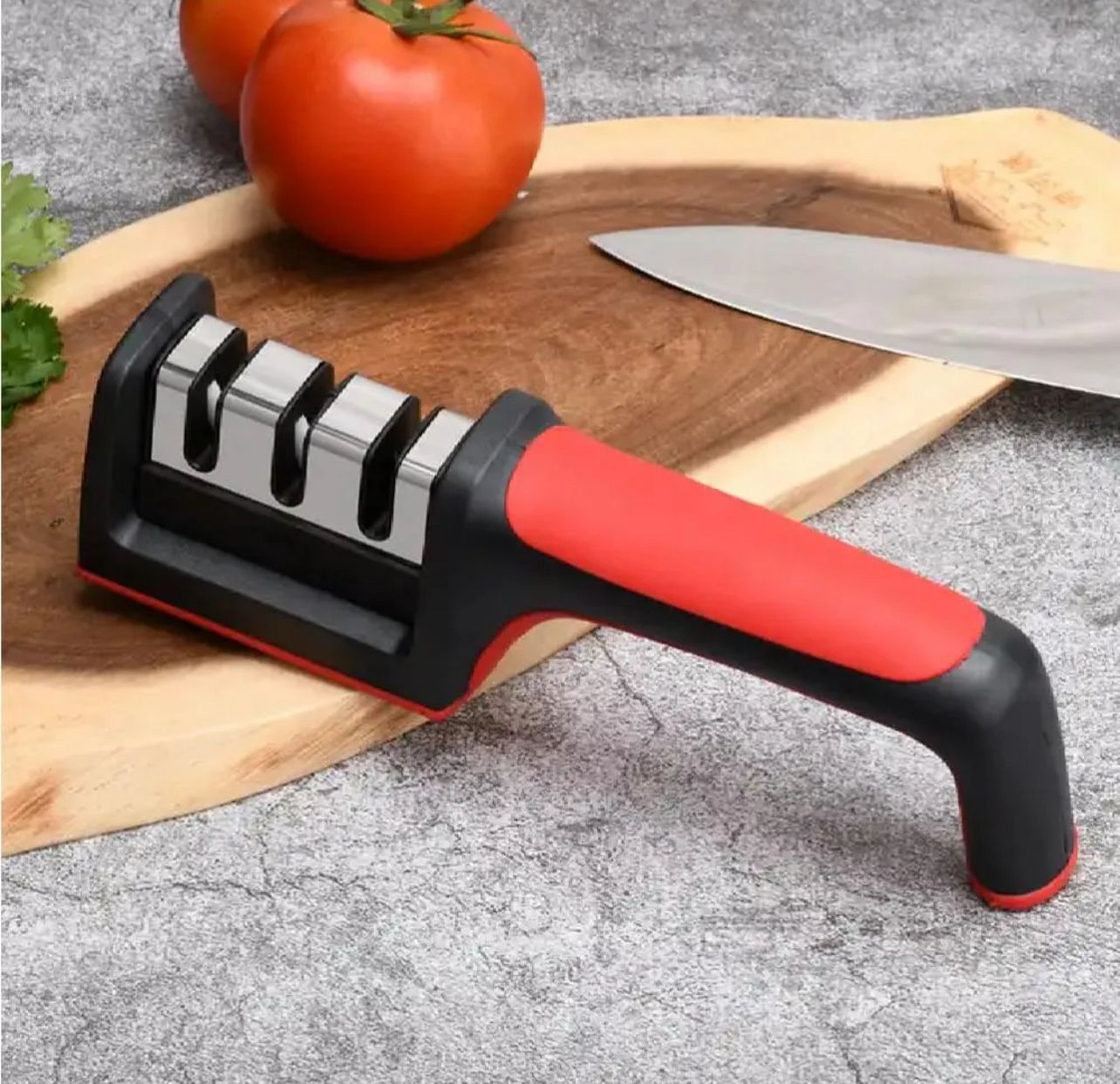 4 In 1 Professional Red & Black Knife Sharpener