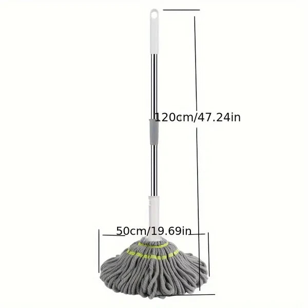 Easy-Wring Self-Twisting Mop - Hands-Free Washing, Rotating Design for Effortless Cleaning in Bedroom, Living Room, Bathroom