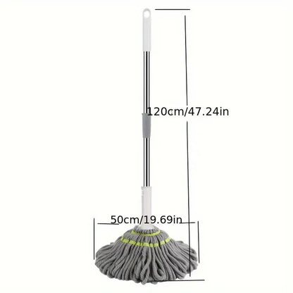 Easy-Wring Self-Twisting Mop - Hands-Free Washing, Rotating Design for Effortless Cleaning in Bedroom, Living Room, Bathroom