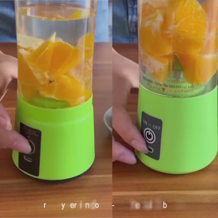 Portable Blender Juicer Cup – 6 Blades, 2000mAh Rechargeable Battery, 22000 RPM, 380ml Capacity, Smoothie & Juice Maker