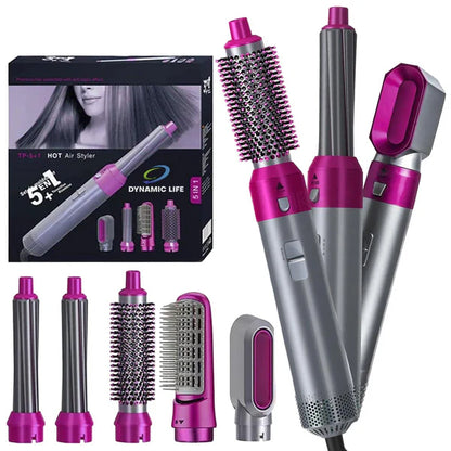 5 in 1 - hairdryer brush-air styler - volumizer hair straightener for women